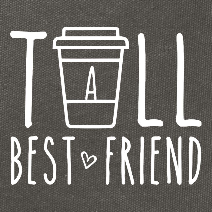 Tall Best Friend Funny Bff Matching Outfit Two Bestie Coffee Cotton Canvas Backpack