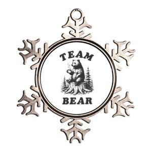 Team Bear Funny Feminist Metallic Star Ornament