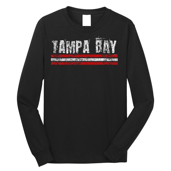 Tampa Bay Florida Retro Vintage Weathered Throwback Long Sleeve Shirt