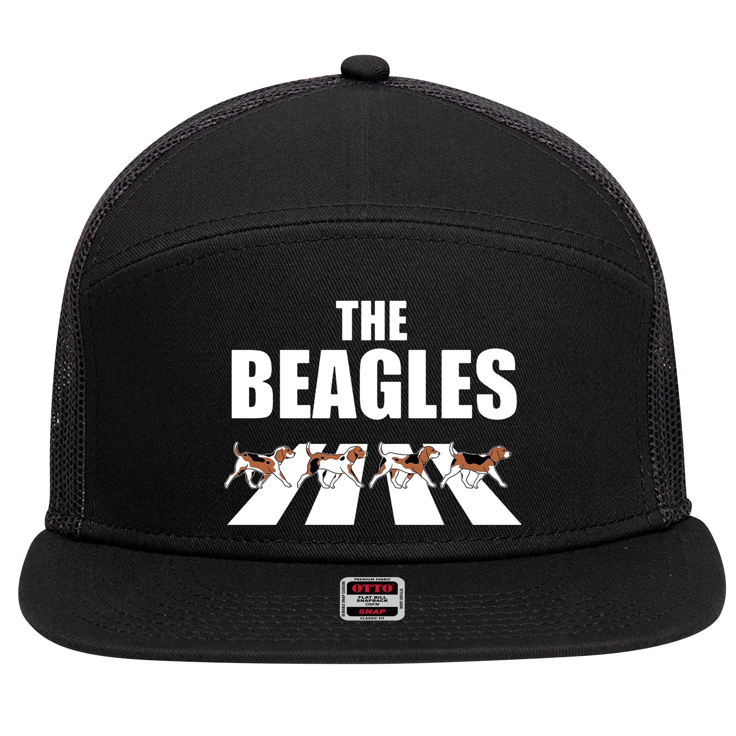 The Beagles Funny Beagle Dog 7 Panel Mesh Trucker Snapback Hat