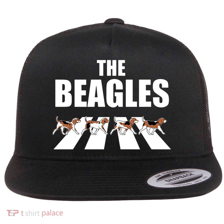 The Beagles Funny Beagle Dog Flat Bill Trucker Hat