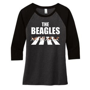 The Beagles Funny Beagle Dog Women's Tri-Blend 3/4-Sleeve Raglan Shirt