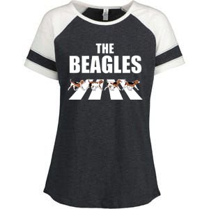 The Beagles Funny Beagle Dog Enza Ladies Jersey Colorblock Tee