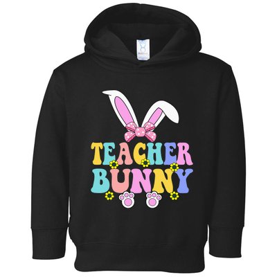 Teacher Bunny Face Happy Easter Day Toddler Hoodie