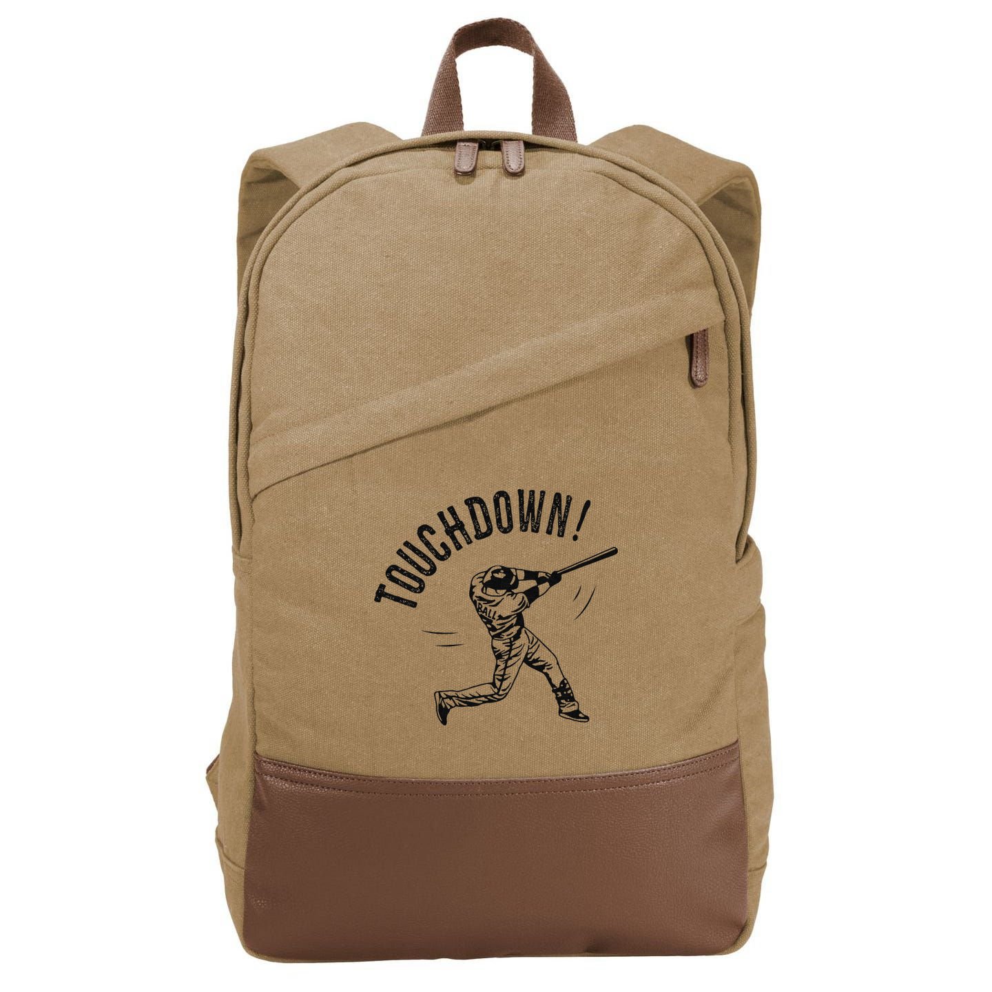 Touchdown Baseball Funny Football Joke Cotton Canvas Backpack