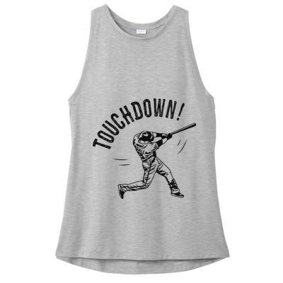 Touchdown Baseball Funny Football Joke Ladies PosiCharge Tri-Blend Wicking Tank