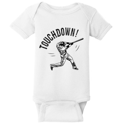 Touchdown Baseball Funny Football Joke Baby Bodysuit