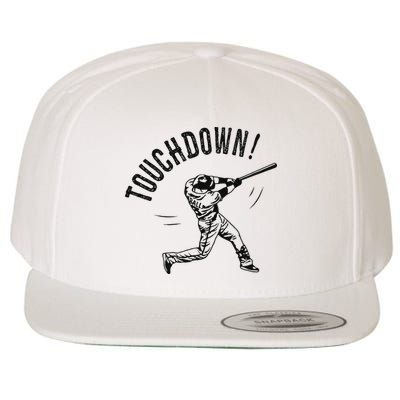 Touchdown Baseball Funny Football Joke Wool Snapback Cap
