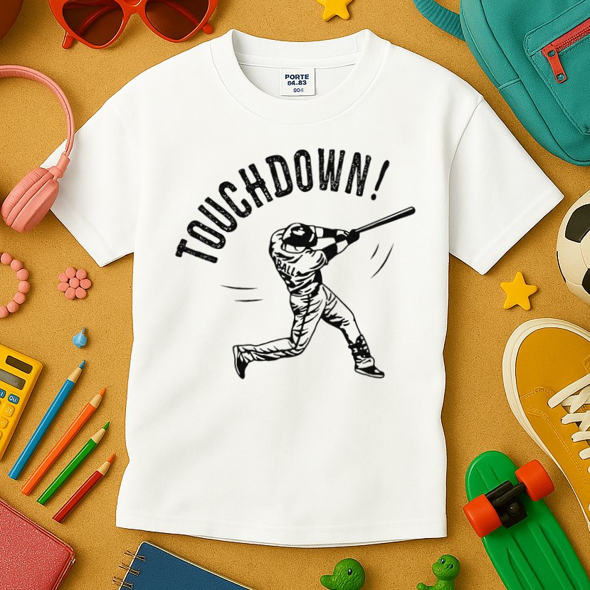 Touchdown Baseball Funny Football Joke Kids T-Shirt