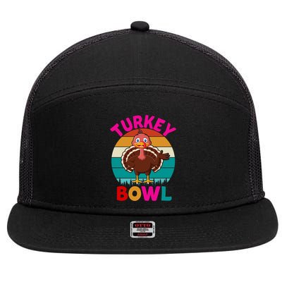 Turkey Bowl Funny Gift 7 Panel Mesh Trucker Snapback Hat