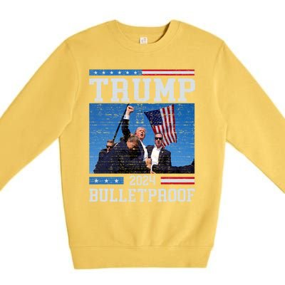 Trump Bulletproof Fight Fist Legend Donald Trump 2024 Gift Premium Crewneck Sweatshirt