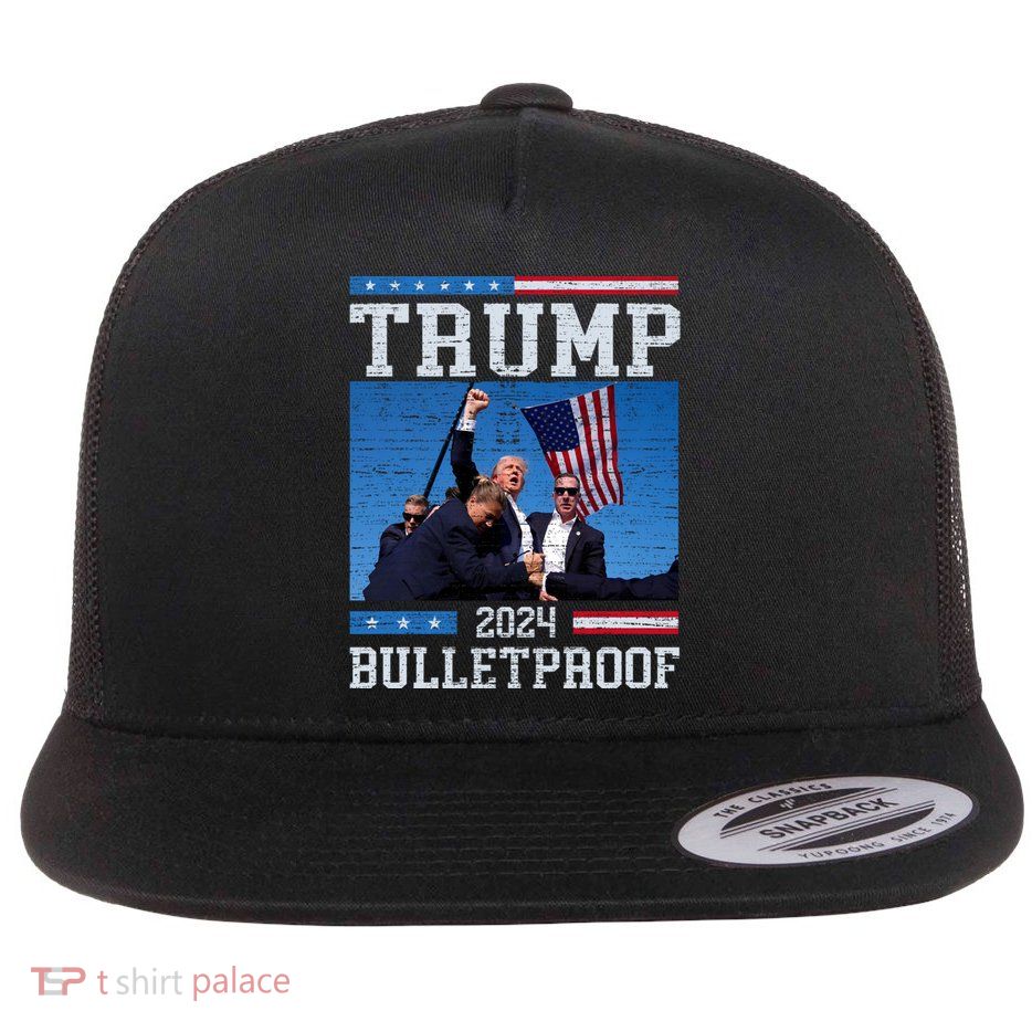 Trump Bulletproof Fight Fist Legend Donald Trump 2024 Gift Flat Bill Trucker Hat