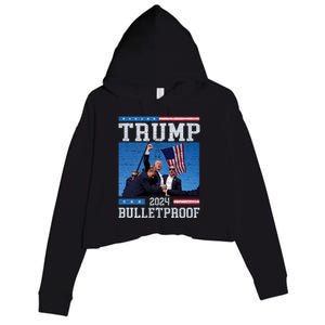 Trump Bulletproof Fight Fist Legend Donald Trump 2024 Gift Crop Fleece Hoodie