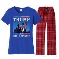 Trump Bulletproof Fight Fist Legend Donald Trump 2024 Gift Women's Flannel Pajama Set