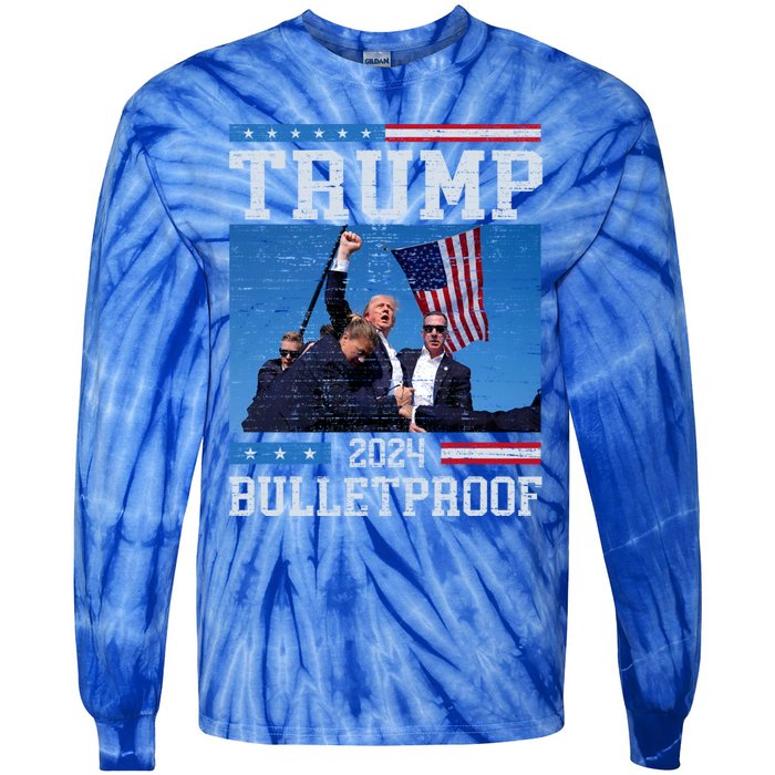 Trump Bulletproof Fight Fist Legend Donald Trump 2024 Gift Tie-Dye Long Sleeve Shirt