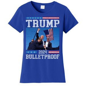 Trump Bulletproof Fight Fist Legend Donald Trump 2024 Gift Women's T-Shirt