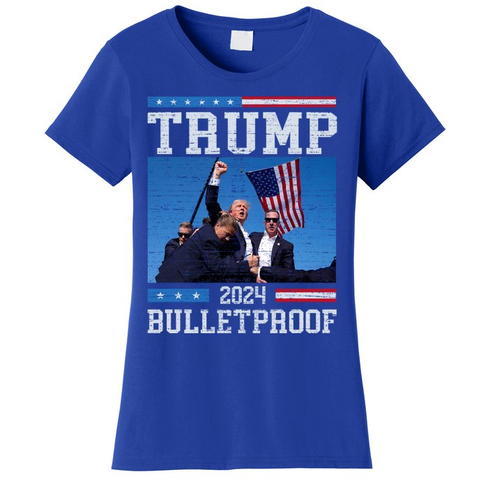 Trump Bulletproof Fight Fist Legend Donald Trump 2024 Gift Women's T-Shirt