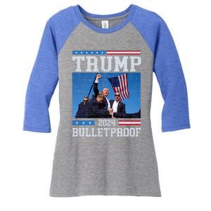 Trump Bulletproof Fight Fist Legend Donald Trump 2024 Gift Women's Tri-Blend 3/4-Sleeve Raglan Shirt