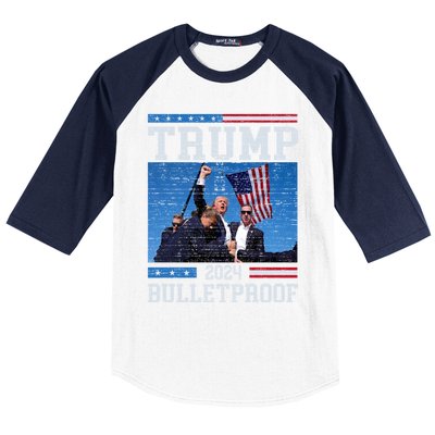 Trump Bulletproof Fight Fist Legend Donald Trump 2024 Gift Baseball Sleeve Shirt