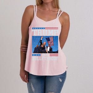 Trump Bulletproof Fight Fist Legend Donald Trump 2024 Gift Women's Strappy Tank