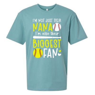 Their Biggest Fan Softball Baseball Nana Of Ballers Cute Gift Sueded Cloud Jersey T-Shirt