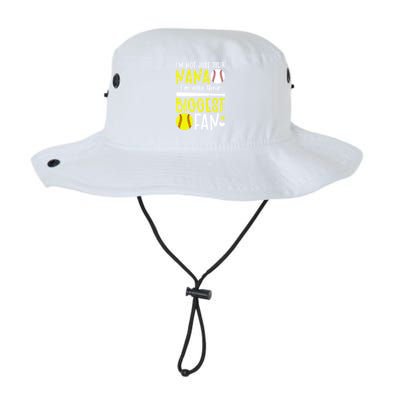 Their Biggest Fan Softball Baseball Nana Of Ballers Cute Gift Legacy Cool Fit Booney Bucket Hat