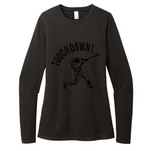 Touchdown Baseball Funny Football Joke Gift Baseball Shirt Baseball Lover Tee Womens CVC Long Sleeve Shirt