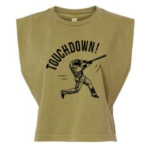 Touchdown Baseball Funny Football Joke Gift Baseball Shirt Baseball Lover Tee Garment-Dyed Women's Muscle Tee