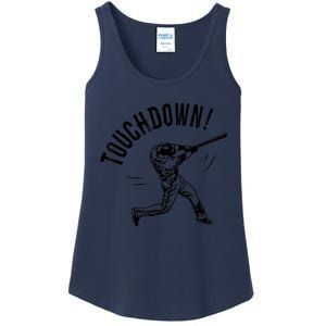 Touchdown Baseball Funny Football Joke Gift Baseball Shirt Baseball Lover Tee Ladies Essential Tank