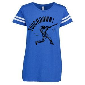 Touchdown Baseball Funny Football Joke Gift Baseball Shirt Baseball Lover Tee Enza Ladies Jersey Football T-Shirt