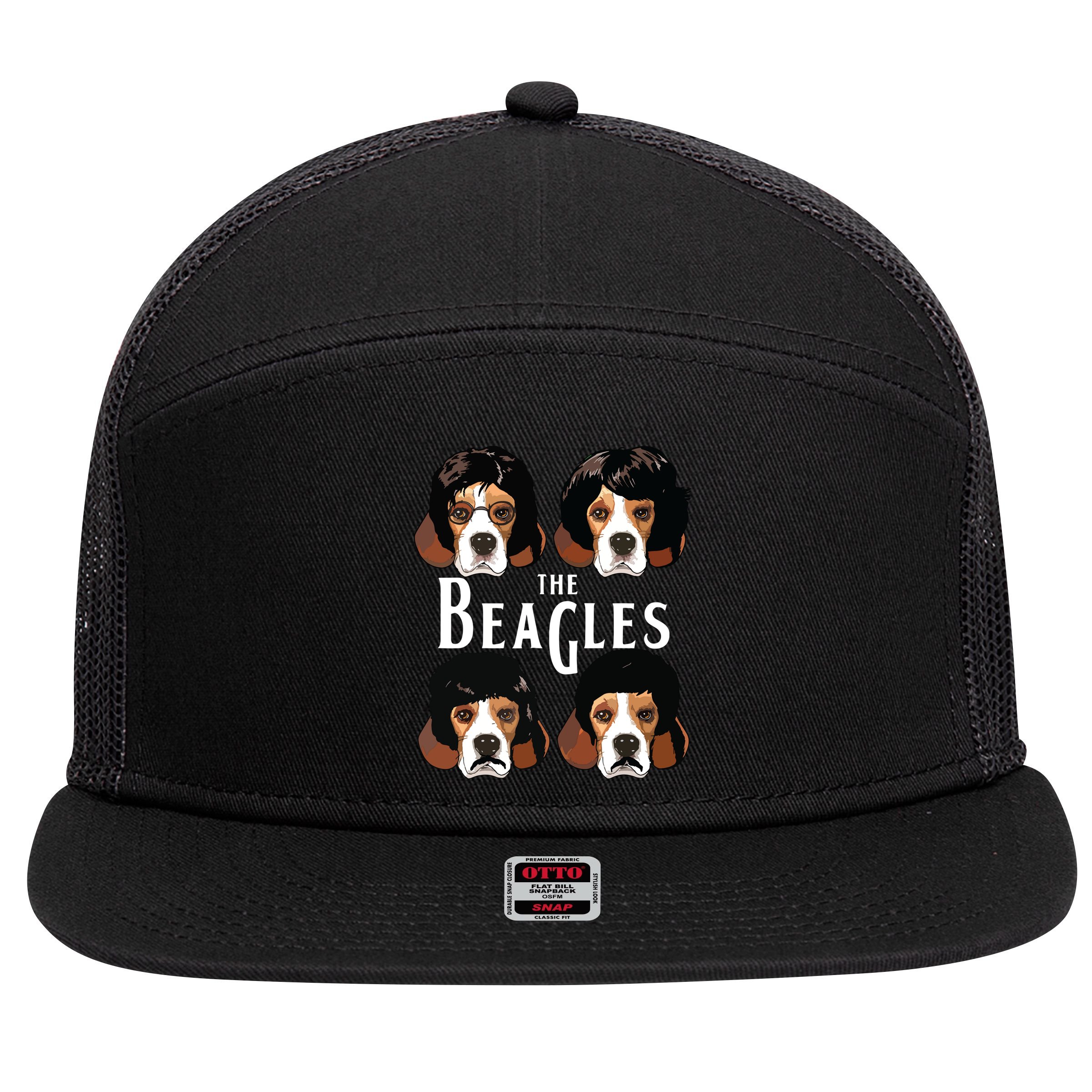 The Beagles Funny Beagle Lovers 7 Panel Mesh Trucker Snapback Hat