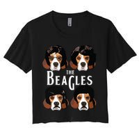 The Beagles Funny Beagle Lovers Women's Crop Top Tee