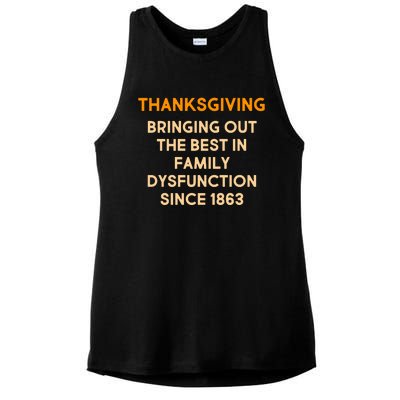 Thanksgiving Bringing Family Dysfunction Since 1863 Ladies PosiCharge Tri-Blend Wicking Tank