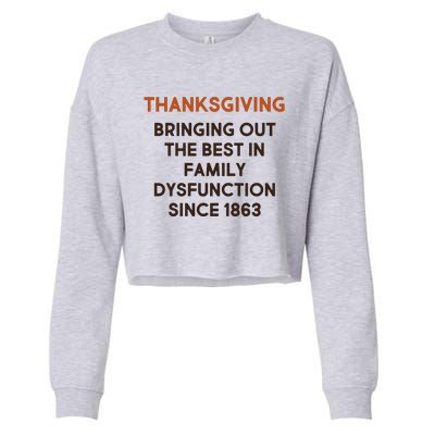 Thanksgiving Bringing Family Dysfunction Since 1863 Cropped Pullover Crew