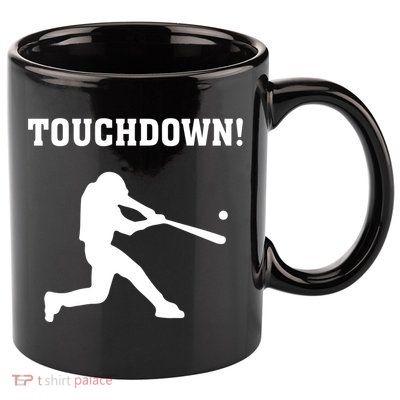 Touchdown Baseball - Funny Baseball Football Sports 11oz C Handle Ceramic Mug