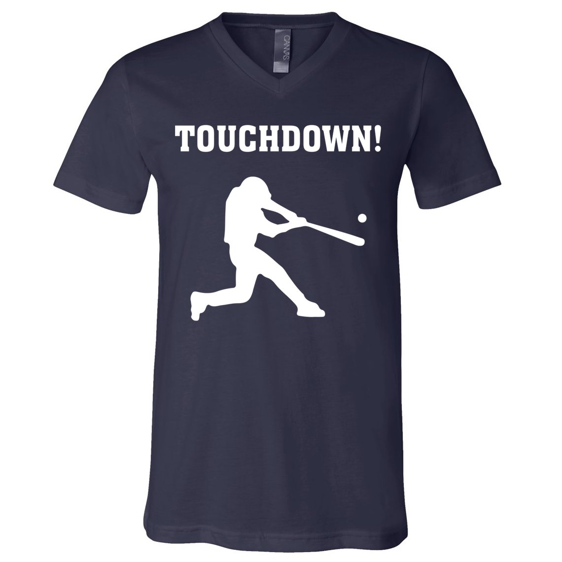 Touchdown Baseball - Funny Baseball Football Sports V-Neck T-Shirt