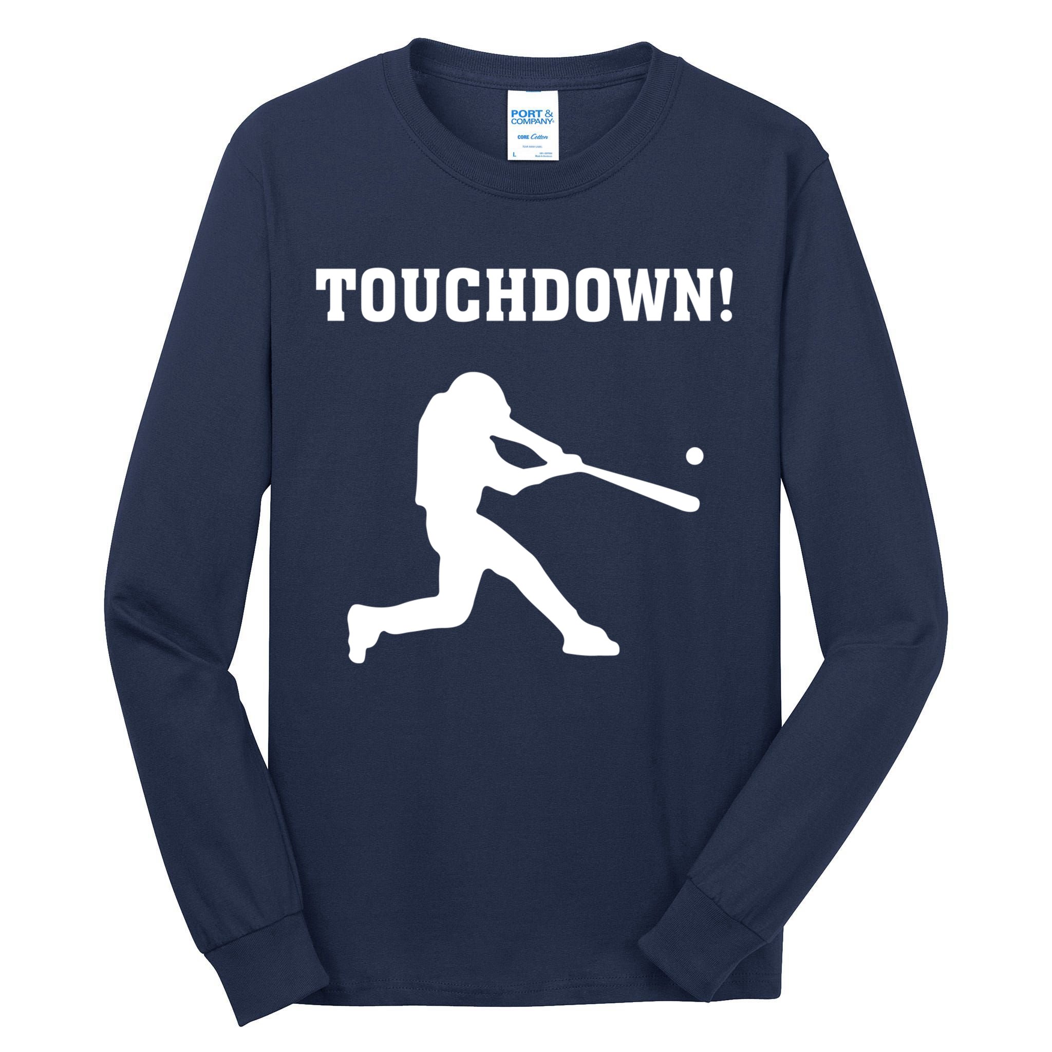 Touchdown Baseball - Funny Baseball Football Sports Tall Long Sleeve T-Shirt