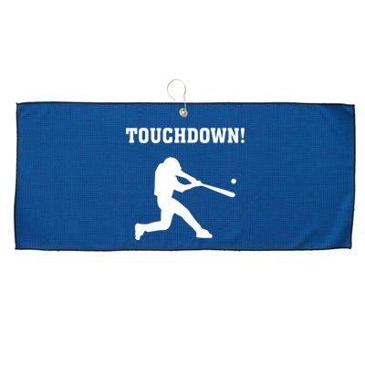 Touchdown Baseball - Funny Baseball Football Sports Large Microfiber Waffle Golf Towel
