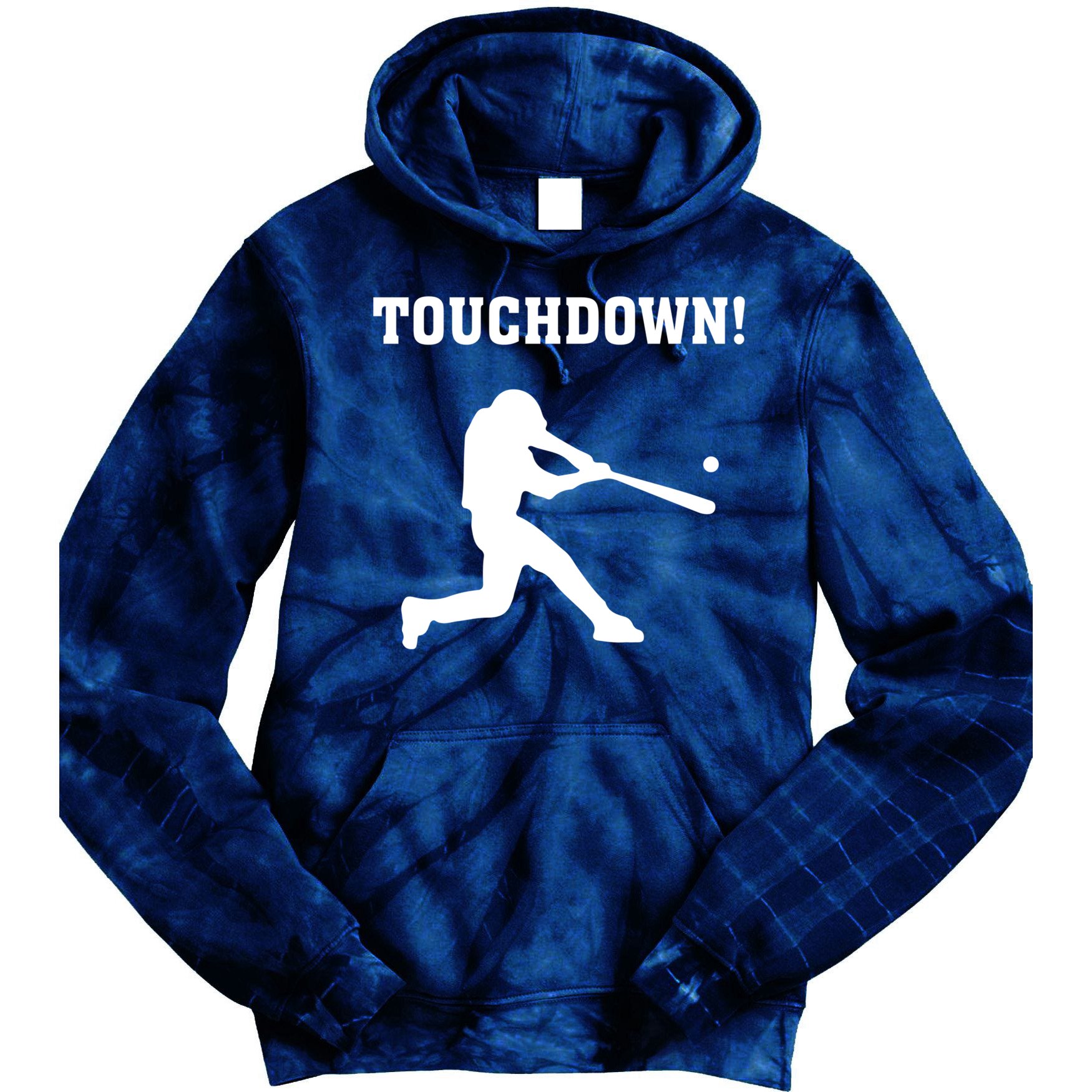 Touchdown Baseball - Funny Baseball Football Sports Tie Dye Hoodie
