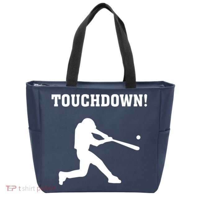 Touchdown Baseball - Funny Baseball Football Sports Zip Tote Bag