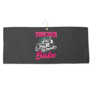 Trucker Babe Female Truck Driver Woman Trucker Large Microfiber Waffle Golf Towel