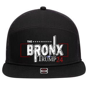 The Bronx For Trump 2024 7 Panel Mesh Trucker Snapback Hat