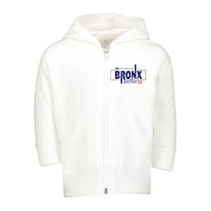 The Bronx For Trump 2024 Toddler Zip Fleece Hoodie