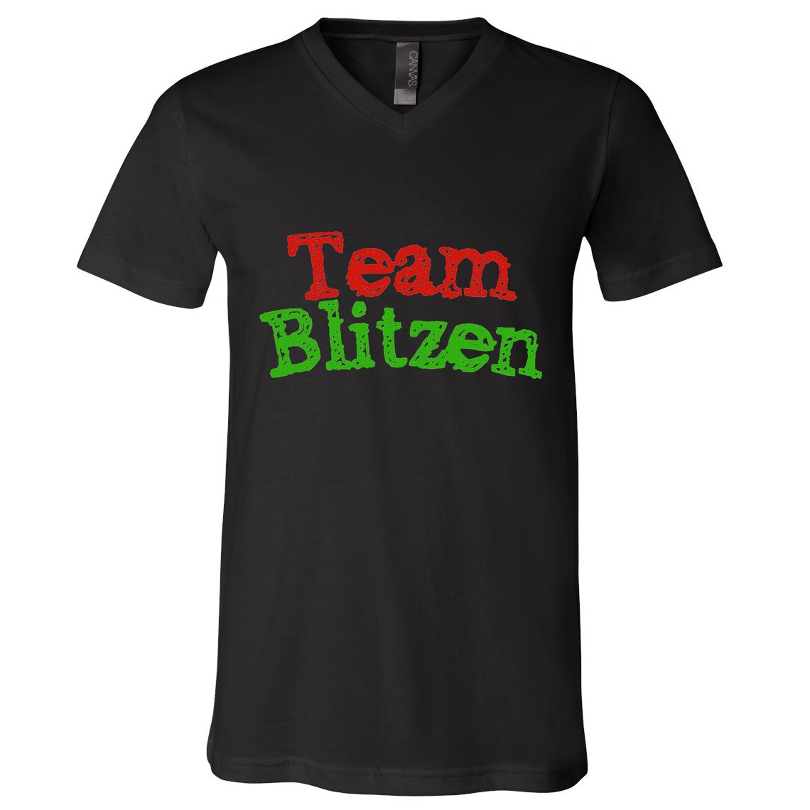 Team Blitzen Funny Reindeer Graphic Gift V-Neck T-Shirt