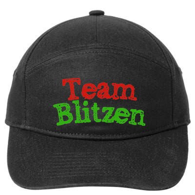 Team Blitzen Funny Reindeer Graphic Gift 7-Panel Snapback Hat