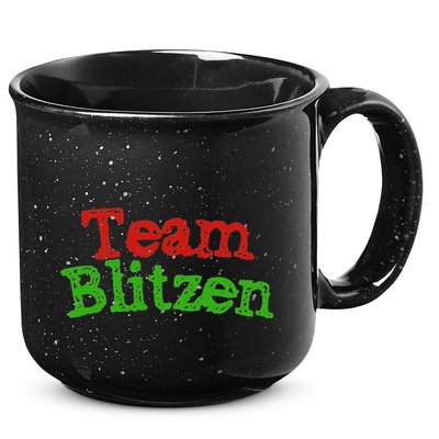 Team Blitzen Funny Reindeer Graphic Gift 15oz Campfire Ceramic Mug