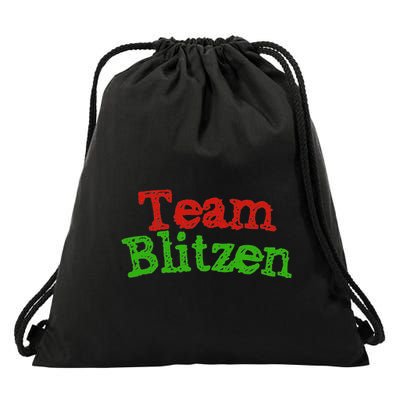 Team Blitzen Funny Reindeer Graphic Gift Drawstring Bag
