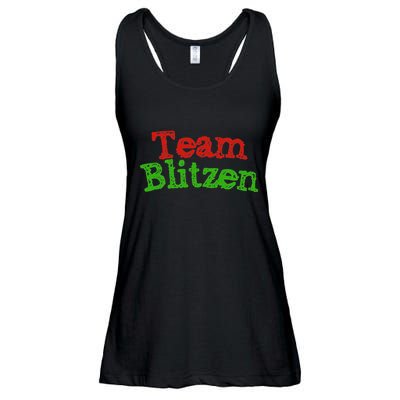 Team Blitzen Funny Reindeer Graphic Gift Ladies Essential Flowy Tank