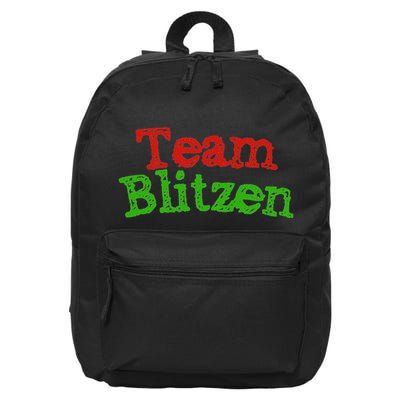 Team Blitzen Funny Reindeer Graphic Gift 16 in Basic Backpack
