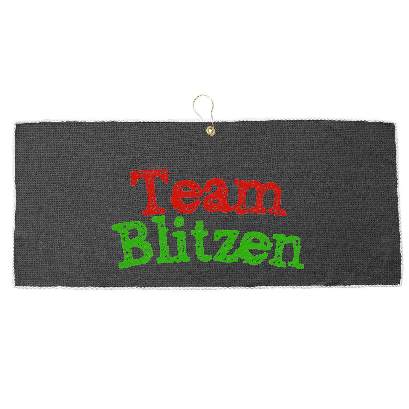Team Blitzen Funny Reindeer Graphic Gift Large Microfiber Waffle Golf Towel